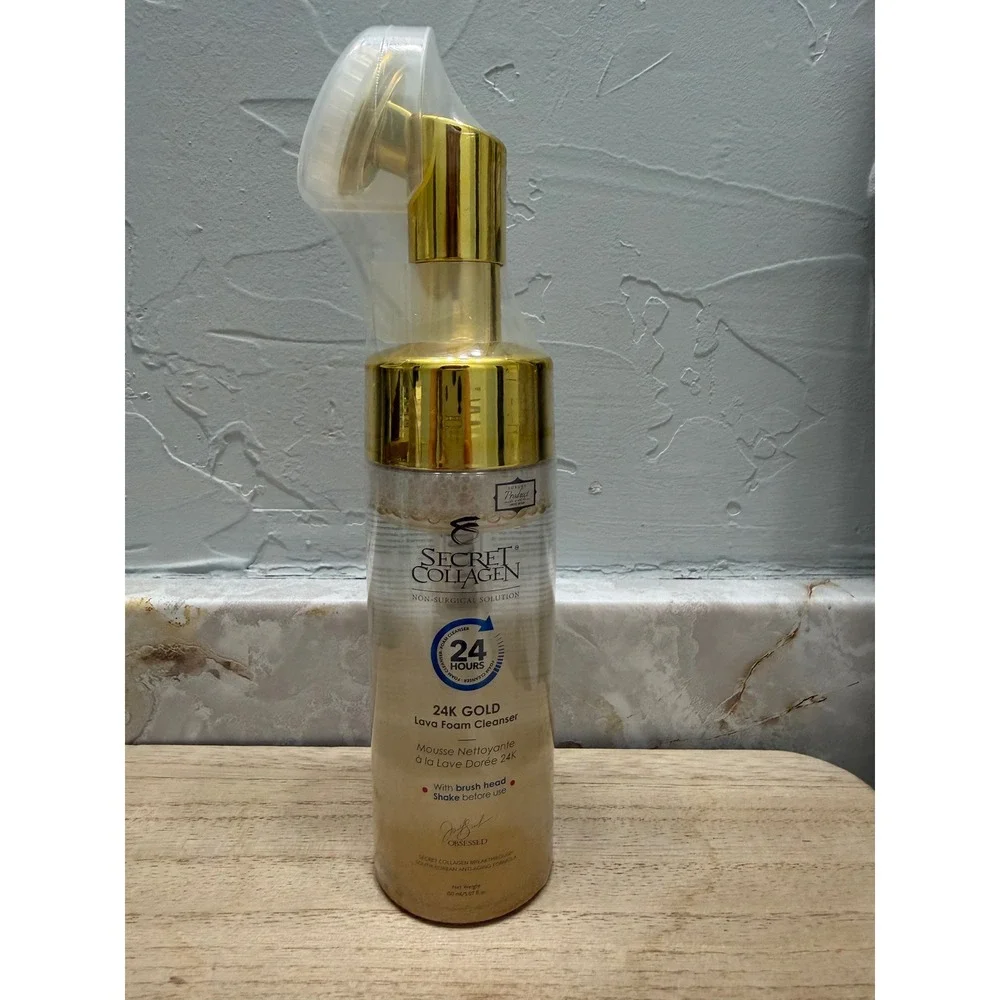 Secret Collagen 24K Gold Lava Foam Cleanser with Brush Head 150ml